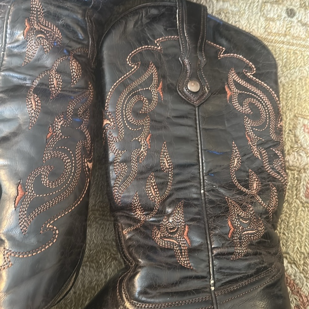 Corral leather boots- bohemian country rock vintage embroidery style - Picture 4 of 9